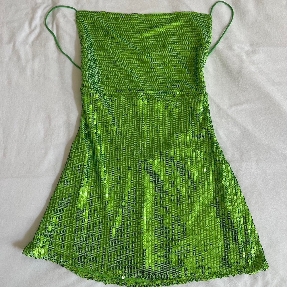 REVOLVE NBD GREEN SEQUIN MINI DRESS